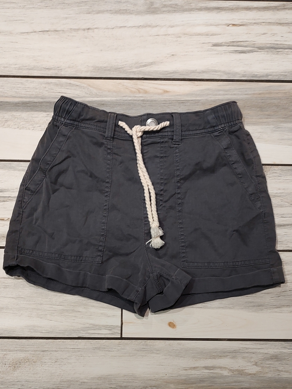 SO Women's Rope Tie Shorts in Charcoal Gray